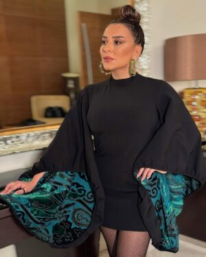 Tunzale Instagram - mini black dress by @dentelle_couture 
hairstyle/makeup @stilistsabir_ 
jewellery @takhmaly 
nails @nailclub_by_tina