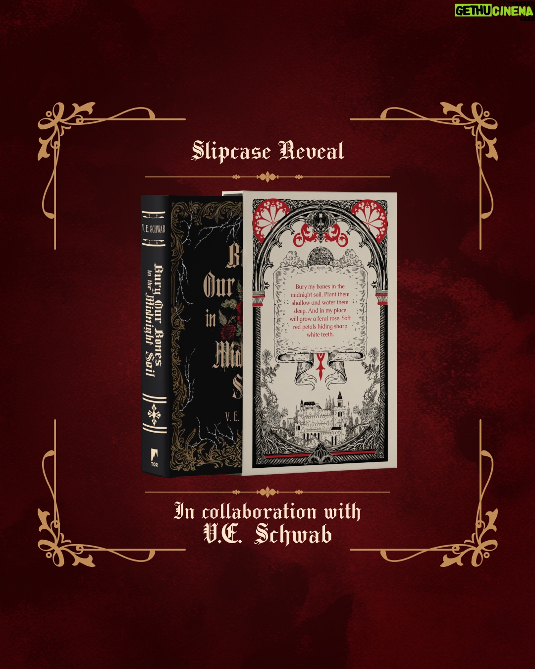 V. E. Schwab - 14.3K Likes - Hey, Book Owls! We are thrilled to reveal our very special edition of BURY OUR BONES IN THE MIDNIGHT SOIL, created in collaboration with V.E. Schwab (@veschwab) !!
The number of times we gasped out loud as this project came together is unparalleled. This is a truly stunning book... swipe to see the slipcase! ➡️
Our Limited Edition features:
🥀 Slipcase with art designed by @nong247
🥀 Exclusive redesigned dust jacket by @superstarfighter
🥀 Reversible dust jacket art designed by @anna_helme
🥀 Printed hardcover case with foil designed by @_orphicss
🥀 Foiled end pages designed by @eevientan
🥀 Stenciled edges designed by @superstarfighter
🥀 Handwritten author letter with foil digital signature bound into the book
🥀 Ribbon bookmark
🥀 Book Size: 6” x 9”
This book is a 3 (Medium) on our Spice Scale. For content warnings, please check out our Content Warnings Page.
The book will be $42.99 USD plus applicable taxes and shipping. We anticipate shipping in June 2025.
We will send an email to all Adult Fantasy subscribers on Monday, April 28th, at approximately 12:00 PM PST containing the early access sale link.
🖤 The early access sale for all Adult Fantasy subscribers will then start on Tuesday, May 6th, at 11:00 AM PST.
🖤 If the books haven’t sold out within 24 hours of going on sale, we will then send the private link to the rest of our active subscribers, newsletter subscribers, & The Nest app users on Wednesday, May 7th, at 11:00 AM PST.
🖤 The general sale begins on Thursday, May 8th, at 11:00 AM PST if we have any stock remaining.
We have more reveals coming soon, including the reversible dust jacket and printed hardcase!
#owlcrate #veschwab #buryourbonesinthemidnightsoil
