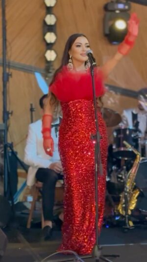 Vefa Sherifova Instagram - QIRMIZILARA BÜRÜNDÜK ❣️
#dress : ( @shalkamurad_ ) 👗
#accessories : ( @iceboom.az_ ) 💍
#israel #telaviv