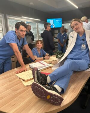 Willa Fitzgerald Instagram - Round #1 of #BTS for #PULSE in celebration of our first weekend on @netflix. I Iove this cast big time, and I hope you’re falling in love with them too. 🫀🚑❣️