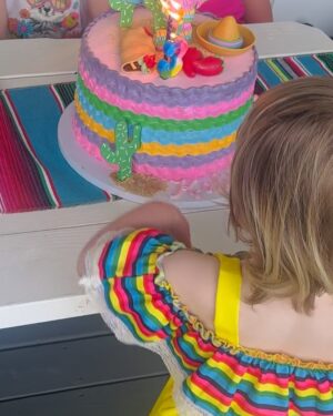 Wynonna Judd Instagram - Had a 🪅 THREE-ESTA 🪅 for our girl’s 3rd birthday! We love a good theme around here. 🌵🌮🎉