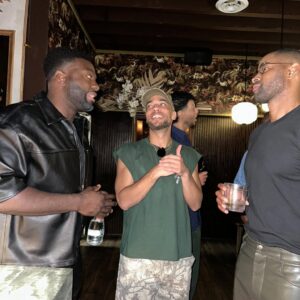 Yvonne Orji Instagram - How iiiiiiii get caught up in @issarae’s love triangle?! 👀
•
Nah, but for real, @kendrick38 and I and a room full of people were on hand to celebrate our brother, our friend, our homie @jayrellis— not only for his accomplishments as an actor and author, but his character as a HUMAN! 
•
It was ONLY right that, while others gave him his flowers, I roasted the heck out of him (in love, of course). Y’all please join me in supporting him THIS WEEKEND with the premiere of his new movie, FREAKY TALES (@freakytales_movie) IN THEATERS TODAY! 
#SaluteJayEllis