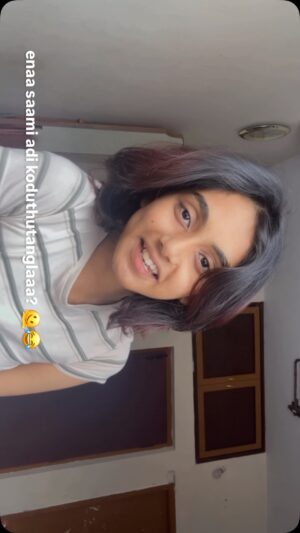 kavyyaa Instagram - 2024 : adi na adi apdi oru adi,katta parakudhu,kotta terikudhu 💀💅🏾

#fyp #feedfeed #relatable  #tamil #tamilaesthetic #shorthair #rant #wdymkavyyaa