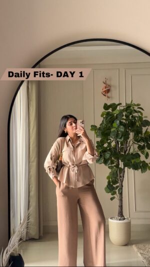 soundarya thakur Instagram - Kicking off my anxiety—literally—with this fit! ⚡️Day 1 of my Weekly Fit Challenge and this look is my therapy. Would you wear this to walk off the streets? 

🔗 Fit Link Attached 

#grwm #grwmreel #WeeklyFitChallenge #GRWM #tuesdaystyle #soundaryathakur #formocloset