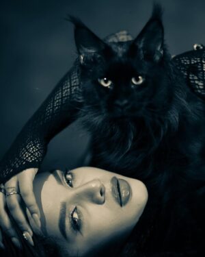 veena jessi Instagram - HALF GODDESS HALF DEVIL 🐈‍⬛ 

With my son PANTHER 🖤

Shot by @pix_depth_photography 

#fashionshoot #catsofinstagram #mainecoonsofinstagram #blackcat #feline #catlady #catwomen #catstagram #fashionblogger #styleblogger #trending #explorepage