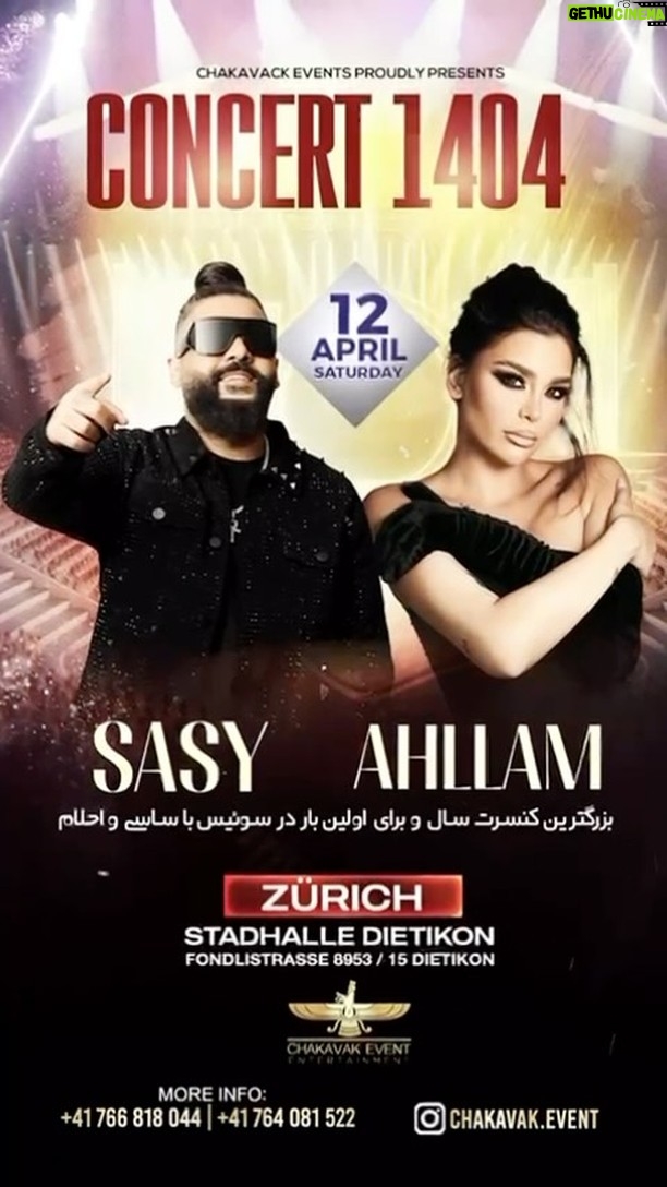 Ahllam - 8.3K Likes - سلام به همه ى شما عزيزانم دوازدهم اپريل در شهر زيباىِ زوريخ كشورِ سوئيس ميبينمتون ، قراره كلى باهم بتركونيم ، كلى دوسِتوووون دارم به زودى ميبينمتون♥️
@chakavak.switzerland
@chakavak.event
@djnavid.de
Tickets: www.chakavak-event.ch