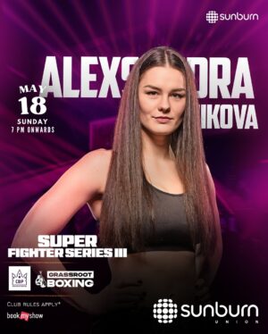 Akshaya Shetty Instagram - On May 18, the ring becomes a borderless battleground!
From Ghana to Belarus, the UAE to India, Super Fighter Series III brings global contenders to an iconic stage with an atmosphere like no other.

For the first time in India, professional boxing 🥊 meets high-energy pub culture 🎉 — a one-of-a-kind experience curated by Crown Boxing Promotions and Grassroot Boxing, at Sunburn Union, Bengaluru.

Get ready for an epic night of adrenaline ⚡ and action 🔥.

Reserve your seats now 🎟️ on BookMyShow!