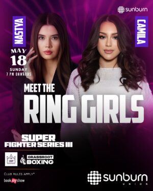 Akshaya Shetty Instagram - On May 18, the ring becomes a borderless battleground!
From Ghana to Belarus, the UAE to India, Super Fighter Series III brings global contenders to an iconic stage with an atmosphere like no other.

For the first time in India, professional boxing 🥊 meets high-energy pub culture 🎉 — a one-of-a-kind experience curated by Crown Boxing Promotions and Grassroot Boxing, at Sunburn Union, Bengaluru.

Get ready for an epic night of adrenaline ⚡ and action 🔥.

Reserve your seats now 🎟️ on BookMyShow!