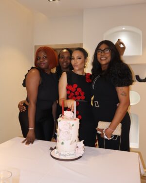 Anna Banner Instagram - It was in such a beautiful atmosphere with my family and loved ones! 
The surprise Queen was surprised 😩 led by @slimzobs 
Thank you to everyone who was part of my day🥰
•
I actually thought I was just going to have dinner with my ❤️
and then boom!!! Surprise!!😆🥰
#ifenkili ❤️
•
•
Two piece @nelowoman.rtw 
Makeup @glowwithlilian 
Hair @hairssence