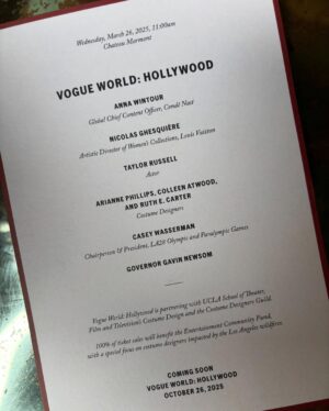 Arianne Phillips Instagram - Exciting  day in Los Angeles announcing VOGUE WORLD HOLLYWOOD 2025 💫
 with  esteemed costume design colleagues 
⭐️ @therealruthecarter 
⭐️ @colleenatwoodofficial 
⭐️ @jacquielwest 
missing from todays event 
 ⭐️ @thesandypowell 
 ⭐️ @catherinemartindesigns 
 ⭐️ @milenacanonero.official 
 💖💖💖 
⬇️special forces 🙌🏼 miracle makers ⬇️
@lisaloveofficial 
@alex_jordan_harrington 
@guiducci 
 Thank you Anna Wintour @voguemagazine ……

100% of proceeds from tickets sales will go to @alifeinthearts with a special initiative benefitting members of the costume community affected by the 2025 Los Angeles wildfires. 
Link in bio to read all about it …..
…….
#Repost @voguemagazine 
・・・
#VogueWorld is ready for its close-up. Today, Vogue’s Anna Wintour announced that the fourth annual global event will take place on October 26, 2025 at Hollywood’s Paramount Pictures Lot—the oldest film studio in Los Angeles. “It will set great film costumes next to brilliant fashion collections and will be a little bit like a fully operational day at a movie studio, but also an incredible tribute to the love affair between fashion and film,” shared Wintour. 

100% of ticket proceeds will go to the Entertainment Community Fund, with a focus on supporting costume community professionals impacted by the Los Angeles wildfire and we’ll  enlist the help of several renowned costume designers for its movie magic—including Arianne Phillips, Colleen Atwood, Catherine Martin, and Ruth E. Carter. Tap the link in our bio for everything you need to know about Vogue World: Hollywood.