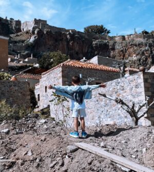 Athina Oikonomakou Instagram - Μονεμβασιά 🏰🩶 #monemvasia #vacation #family #friends #greece