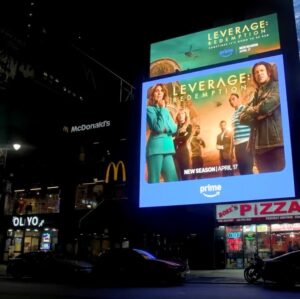 Beth Riesgraf Instagram - From coast to coast, the crew’s got you covered. Check out these cool billboards repping #LeverageRedemption on both the East and West Coast. Couldn’t be prouder of this team. Let’s go steal some more hearts. Please tag us if you spot one in the wild.