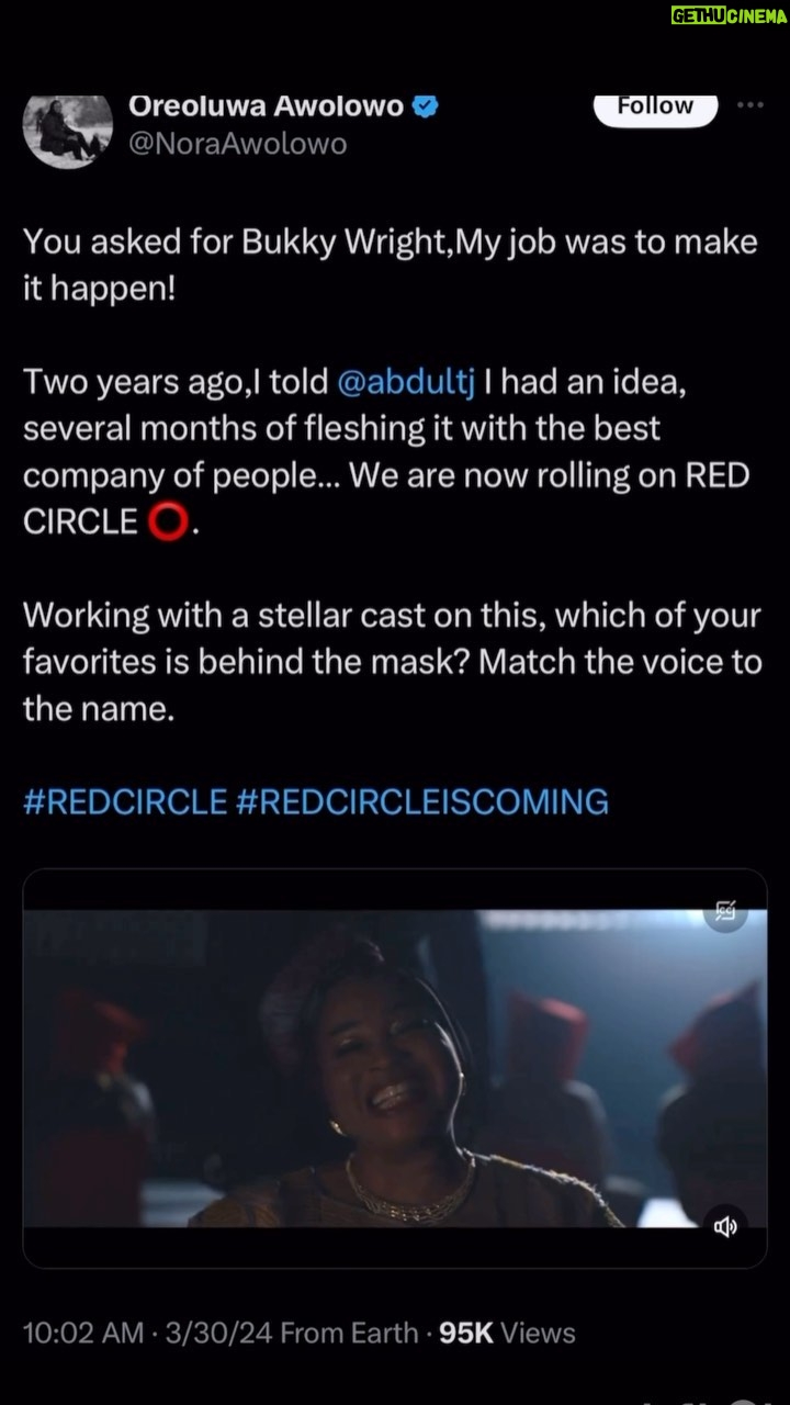 Bukky Wright - 6.2K Likes - #repost @noraawolowo: You asked for Bukky Wright, My job was to make it happen!
Two years ago, told @abdultj I had an idea, several months of fleshing it with the best company of people⦠RED CIRCLE āļø is coming.
Working with a stellar cast on this, which of your favorites is behind the mask? Match the voice to the name. #REDCIRCLE