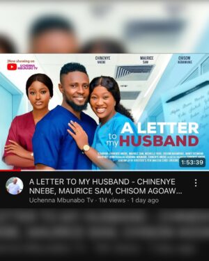 Chinenye Nnebe Instagram - My heart is so full ❤️
Thank you so much fam we’ve hit 1 million views already on “A LETTER TO MY HUSBAND” showing on “UCHENNA MBUNABO TV” on YouTube, check second slide 💃🏽
God is forever faithful 

The reviews and messages has been overwhelming, I’m super grateful 

Please if you haven’t seen this movie, kindly rush to YouTube to watch 🙏🏽
Also the behind the scenes of the movie is now showing on my YouTube channel “Chinenye Nnebe”