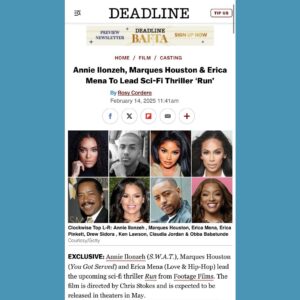 Claudia Jordan Instagram - It’s finally here!!! The exclusive first look at the official trailer for “RUN” starring @AnnieIlonzeh, @MarquesHouston, @EricaMena, @EricaPinkett
@DrewSidora, @iamkenl, Claudiajordan, @ObbaBabatunde, @actorjensenatwood,@TaymourGhazi , @JamieAlvarez_, @daniel_livinglife, @mrlincolnblake 
@ethansigrist. This fast past, heart pounding sci-fi thriller will have you screaming RUUUUUN the whole time. Stay tuned for ticket and release announcements with our partners coming soon #RUNTrailer #RunTheMovie #FootageFilmsGoesToTheaters #FootageFilmsTheaterTakeOver #RunInTheaters2025 #DateNightWithFootageFilms #AlienInvasion #ValintinesDayWithFootageFilms #cineverse #AMC #Regal #fandango #edwardstheaters #cinemark #looktheaters
@cineverse.tv (http://cineverse.tv/) @amctheatres @regalmovies @fandango 
@cinemark @lookcinemas