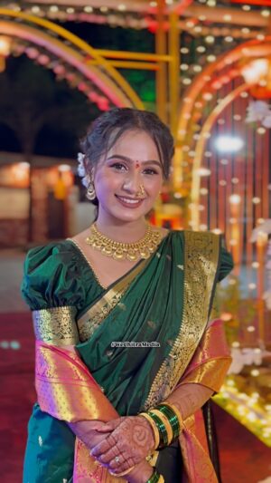 Divya Pugaonkar Instagram - Najar Kadh Deva..!♥️
.
.
.
.
.
#divyapugaonkar #divyakshay #fromfacebooktopheras #couple #bride #blessed