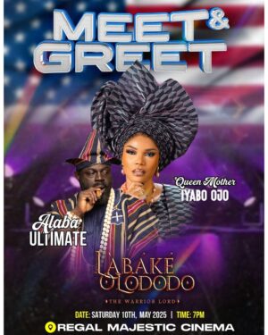 Doris Simeon Instagram - Meet & Greet Alert! 🎬

To my darling fans in Maryland,  and DC, come out tomorrow! Let's watch the movie of the season together! 🎥

Join me and my colleagues for the premiere of Labake Olododo: The Warrior Lord at Regal Cinema, Silver Spring, DC, tomorrow, May 10th, 2025!

Let's celebrate together! Come with friends! Can't wait to see you all! 🎬

Produced by @FesprisProduction & @Filmonestudios

Directed by @BiodunStephen

Executive Producers: @IyabOjoFespris, @Filmonestudios, @Abazee_Productions, & @AlabauUltimate

Distributed by @filmoneng