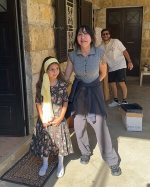 Elsa Zgheib Instagram - My kids had the pleasure to play a scene in #nohadalchami movie reflecting her life and the miracle by Saint Charbel 

➡️➡️Swipe to watch their scenes 

They had the advantage to play under @samir_habchy_official direction as their mom did in her first ever series . I am so grateful for that 
And my very dear friend @charleyhachem was the styled on this movie 

I am blessed having met and took a picture with @nohadalchami 

#elsazgheib #nohadalchami #movie #blessed #grateful