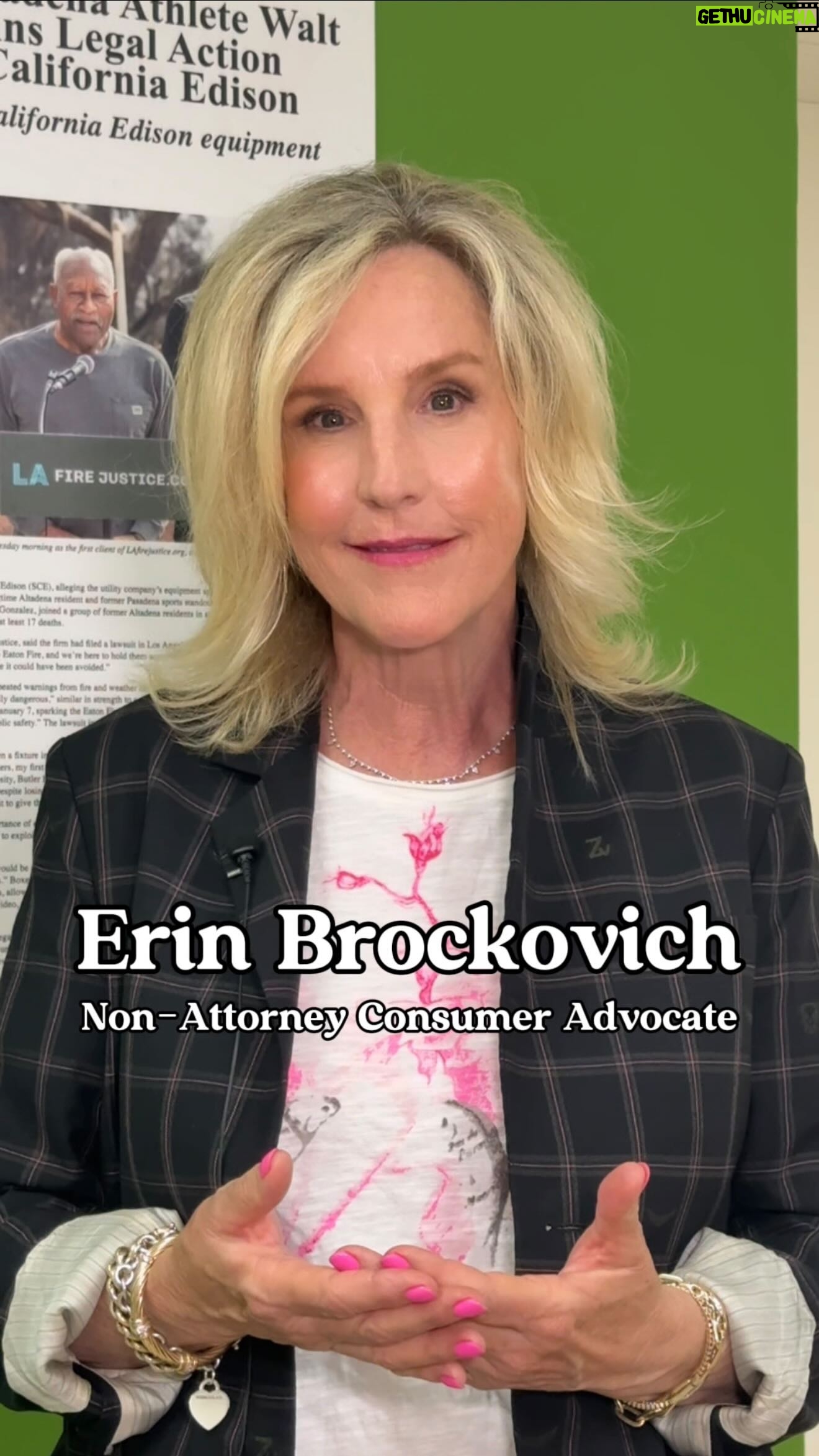Erin Brockovich - 358 Likes - @the_real_erin_brockovich has spent the past 30 years of her life dedicated to advocacy and environmental protections. We are beyond proud to have her as part of theĀ @LAFireJustice team as a non-attorney consumer advocate.
If you need permission to be upset, frustrated, or angry about Southern California Edisonās equipment starting the Eaton Fire and destroying so much of the Altadena Community, Erin is here to give you the green light. Let that anger fuel you as you work toward recovery.
If you need any support we are here for you at 221 E. Walnut St. Suite 100, Pasadena, CA and online at LAFireJustice.com
