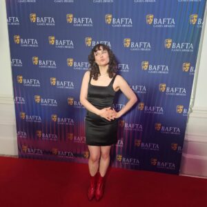 Frankie Ward Instagram - Gosh @bafta Games Awards Nominees party was a blast... and mostly cos of the women I got to hang out with! 

1. Langham Hotel hallway, taken by the marvellous @cadaea 
2. Nominees party pic! By @elleosiliwood 
3. Close-up of my makeup by @alexandraxisabelle using @stilauk 
4. Practicing my camera face
5. Some of the squad! (I think Cadaea, Sophiesnazz and Jane Douglas were getting changed into their party gear)

Dress and necklace from @andotherstories and boots by @terrydehavilland