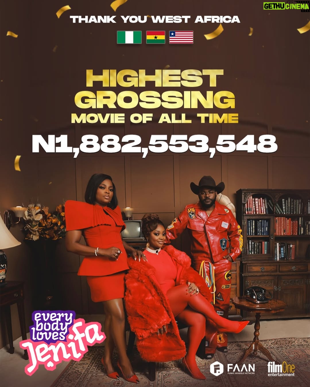 Funke Akindele - 112.2K Likes - 💃🏽💃🏽💃🏽💃🏽💃🏽💃🏽💃🏽💃🏽💃🏽💃🏽💃🏽💃🏽
THANK YOU ALL!!!!!
#everybodylovesjenifa #highestgrossingnollywoodmovieofalltime
#funkeakindele