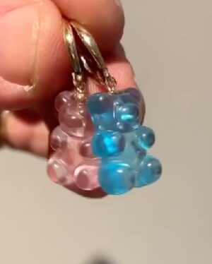 Gage Golightly Instagram - I’m basically a gummy bear:
#soft, #squishy and L👀K a little 
b!tchy
Thank you @the_culper_ring for my custom earrings 💗🧸💙
#whatiwore #bearybold