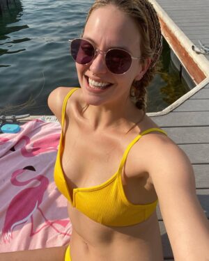 Gage Golightly Instagram - She did not wear a teensy weensey polka dot bikini because she did not like her buoys falling out. So she wore a normal sized swimsuit, and she was happy. #itouchedthebuoy