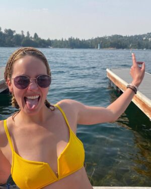 Gage Golightly Instagram - She did not wear a teensy weensey polka dot bikini because she did not like her buoys falling out. So she wore a normal sized swimsuit, and she was happy. #itouchedthebuoy
