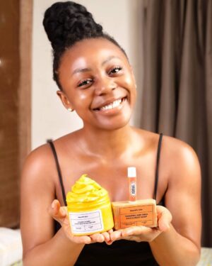 Ifu Ennada Instagram - People: Ifu, What do You Use on Your Skin? It's Always Glowing. Me: Swipe to see it. Na im be this o.
___
Guys, I launched this my @beautifuskin Limited Edition Skincare Collection yesterday. Made by me with 100% Natural Ingredients. With continuous use, it brightens your skin and makes it glow like mine. 
____
IF YOU WANT TO BLEACH, THIS IS NOT THE PRODUCT FOR YOU. 
_____
The Collection contains 2 Luxury Face & Body Butters, a Turmeric Face & Body Soap that's good for Acne and a Turmeric Healing Lip Balm.
____
Link in Bio to get it. You get 3,000 naira off when you get a complete set. 
___
If you run into any issues, DM @beautifuskin or send a WhatsApp message to  2348169686185