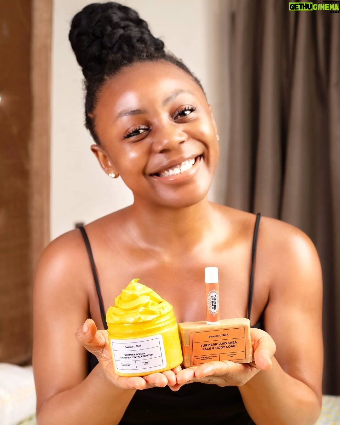 Ifu Ennada - 4.9K Likes - People: Ifu, What do You Use on Your Skin? It's Always Glowing. Me: Swipe to see it. Na im be this o.
___
Guys, I launched this my @beautifuskin Limited Edition Skincare Collection yesterday. Made by me with 100% Natural Ingredients. With continuous use, it brightens your skin and makes it glow like mine.
____
IF YOU WANT TO BLEACH, THIS IS NOT THE PRODUCT FOR YOU.
_____
The Collection contains 2 Luxury Face & Body Butters, a Turmeric Face & Body Soap that's good for Acne and a Turmeric Healing Lip Balm.
____
Link in Bio to get it. You get 3,000 naira off when you get a complete set.
___
If you run into any issues, DM @beautifuskin or send a WhatsApp message to 2348169686185