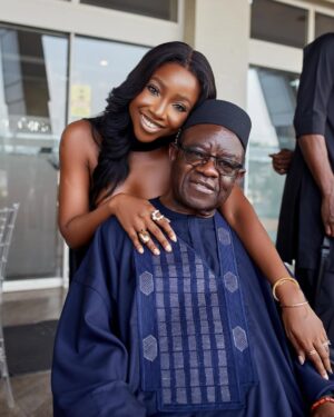 Ini Dima-Okojie Instagram - Daddy’s little girl 🥰🥰🥰🥰🥰

Today’s my dad’s 77th birthday!
He’s our rock, the sweetest soul, and the reason we all have such tasty music in our bones 😉🎸 
Happy birthday, Daddy… love you so so so so so much ❤️❤️❤️
Please say a little prayer for my daddy today 🙏🏽