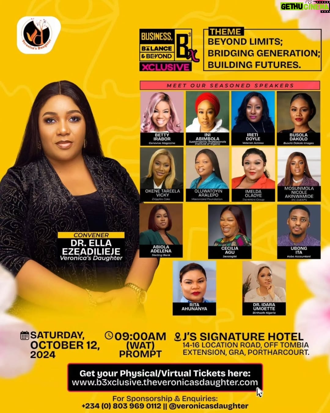 Ireti Doyle - 3 Likes - PORT HARCOURT CITY!!!
My Ladies...
I am so looking forward to seeing you...
There's soooo much to talk about.♥️
#veronicasdaughter
#businessbalancebeyond
#b3xclusive
#portharcourt
#Abundance
#Ease
#Flow