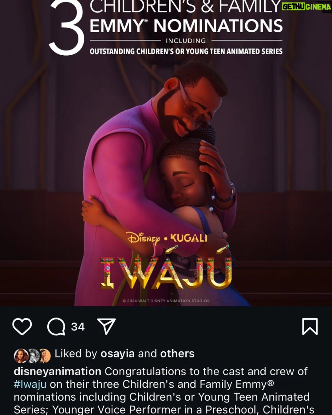 Ireti Doyle - 3 Likes - Such great news to wake up to!!
Posted @withregram • @lalaakindoju
It’s such a beautiful thing to see a production you worked on getting this kind of global recognition. Big congratulations to our Star, Simisola, @yorubayokai , @kugalimedia, and the entire cast and crew.
#Iwájú is Emmy nominated!!💫🥂🎊
Like @lalaakindoju has said... 2024 is not yet over! So much can still happen in 18 days.♥️
#ChroniclesOfAWorkingActor
#InGoodCompany
#AfricasFinest
#Abundance
#Ease
#Flow