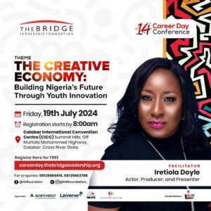 Ireti Doyle Instagram - Connect with Iretiola Doyle at the 2024 Career Day Conference! @iretidoyle 

Don’t misss out on this chance to be part of something big! Register now and join the movement of young innovators shaping the future.

Visit careerday.thebridgeleadership.org to register for FREE!

And yes, make sure to tell a friend! 

#TBLF #CDC2024 #jumponboard #registernow