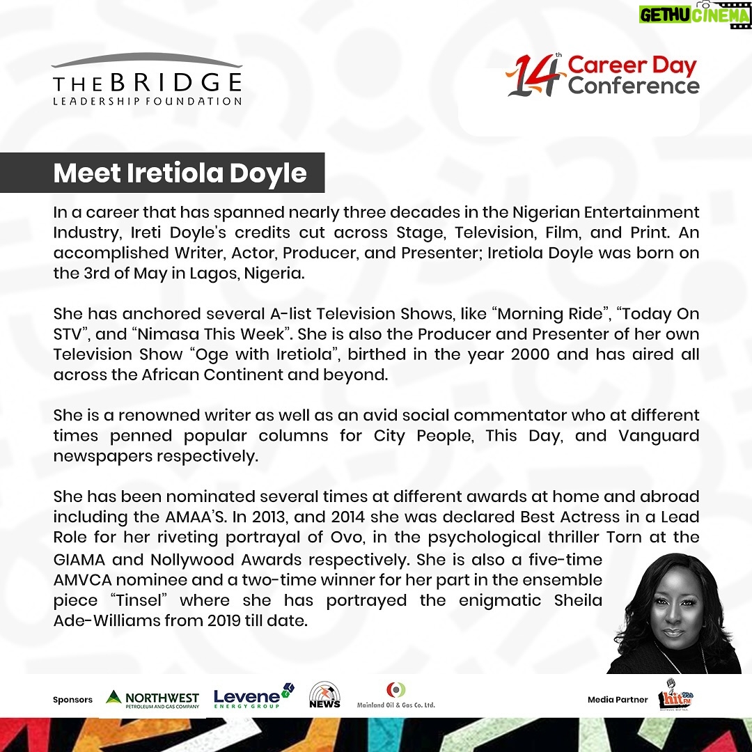 Ireti Doyle - 133 Likes - Connect with Iretiola Doyle at the 2024 Career Day Conference! @iretidoyle
Don’t misss out on this chance to be part of something big! Register now and join the movement of young innovators shaping the future.
Visit careerday.thebridgeleadership.org to register for FREE!
And yes, make sure to tell a friend!
#TBLF #CDC2024 #jumponboard #registernow