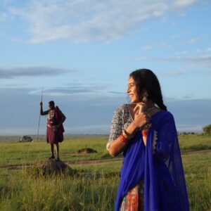 Ishita Varsha Instagram - Photo bomb by the “Fastest Animal on land” Blessed! 😇 
Did you spot the Cheetah !?
