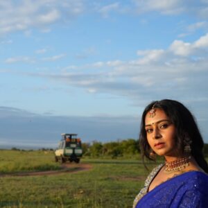 Ishita Varsha Instagram - Photo bomb by the “Fastest Animal on land” Blessed! 😇 
Did you spot the Cheetah !?
