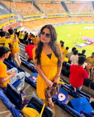 Ishwarya Ravichandran Instagram - 💛✨🥳 CSK Always 🫶🏻
.
.
.
.#csk #chepauk #dhonilove #cricket
