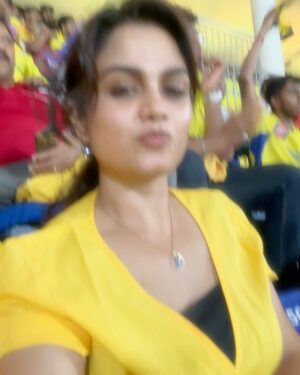 Ishwarya Ravichandran Instagram - 💛✨🥳 CSK Always 🫶🏻
.
.
.
.#csk #chepauk #dhonilove #cricket