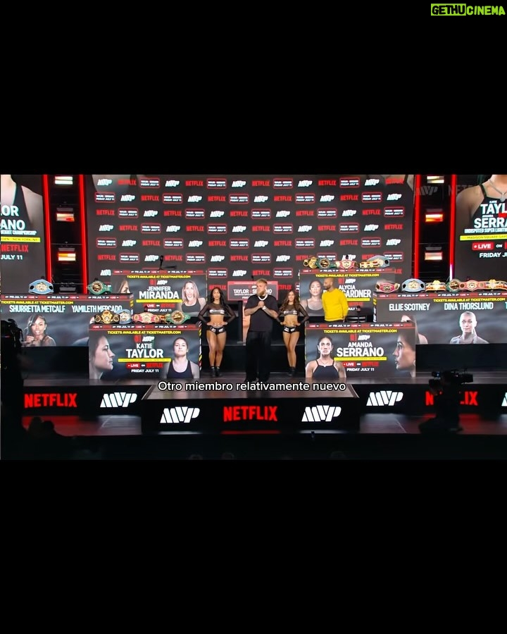 Jennifer Miranda - 1.8K Likes - Así fue el primer encuentro entre Jennifer Miranda y Alycia Baumgardner en la presentación del próximo evento de MVP 🤩
Nuestra embajadora disputará el Campeonato Mundial Unificado como combate co-estelar de la noche en la trilogía entre Katye Taylor vs Amanda Serrano en el Madison Square Garden el próximo 11 de Julio 🥊
Estamos contigo
#Andthenew ⚔️🖤