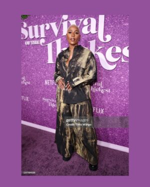 Jerrie Johnson Instagram - Survival of the Thickest S2 Premiere… 🌹

@tasha4realsmith Thank you 💜

@friedrice_nyc 🧥

#SurvivalOfTheThickest #TashaSmith #JerrieJohnson #Netflix #Comedy #StrongBlackLead #FriedRice #Season2 #OutNow