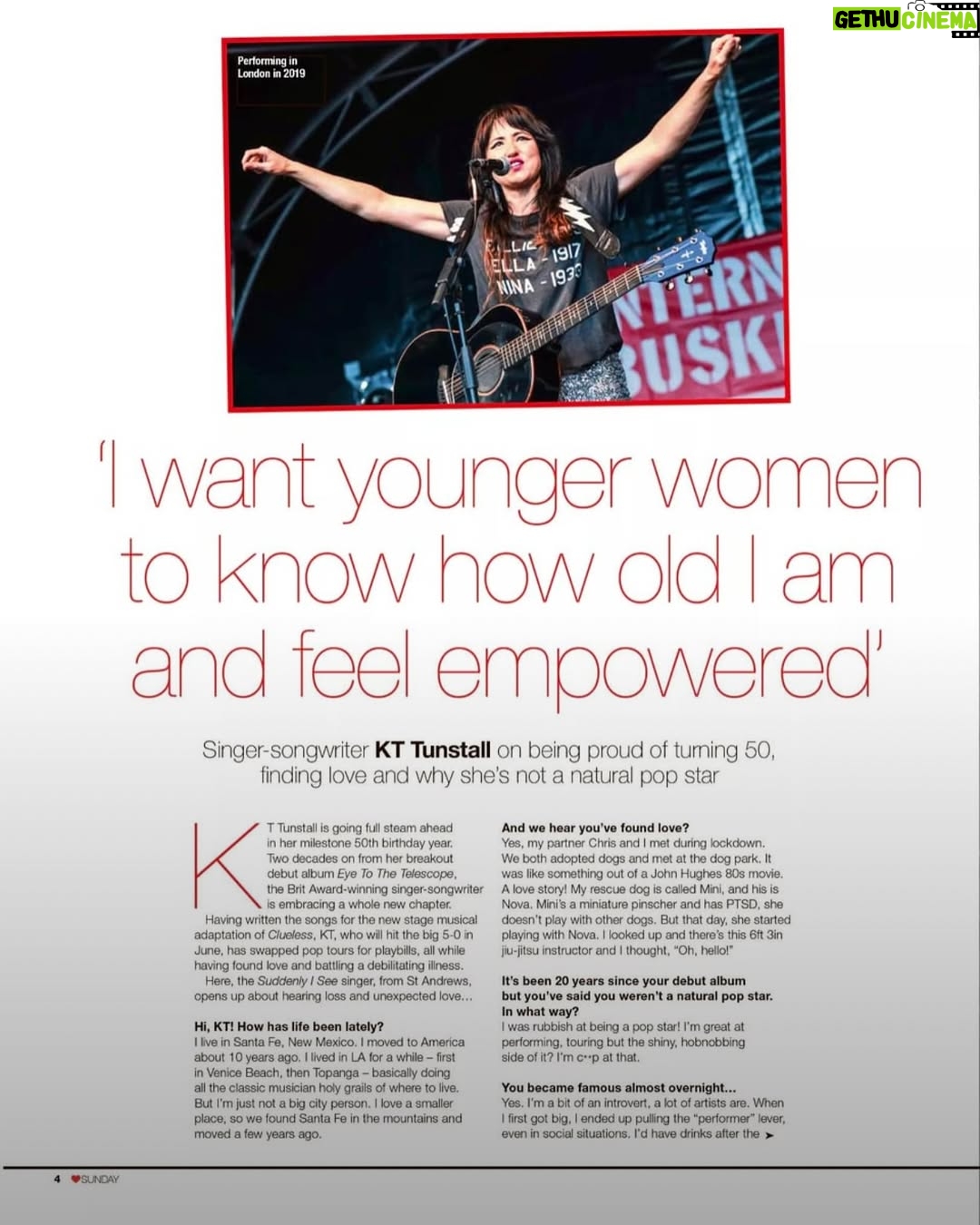 KT Tunstall - 4.2K Likes - Enjoy this interview I did with Sunday Mail where I discuss everything from bumping into Björk in a bathroom to dressing up as Danny Zuko for my 11th birthday!
#kttunstall