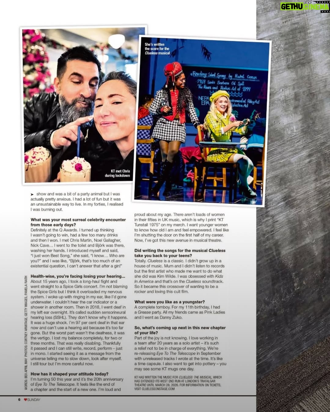 KT Tunstall - 4.2K Likes - Enjoy this interview I did with Sunday Mail where I discuss everything from bumping into Björk in a bathroom to dressing up as Danny Zuko for my 11th birthday!
#kttunstall