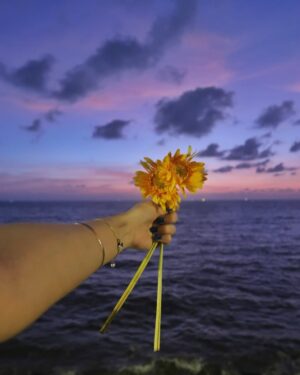 Kaashvi Hiranandani Instagram - let’s watch the sunset together? 🌻 #kaashplays shot by @deomanish 
.
.
.
.
.
#mumbai #explore #bgmi #fyp #sunset #kaashvi #india #sunflower
