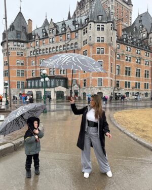 Karen Dejo Instagram - Quebec City - Château Frontenac - With my boys, I love them❤️