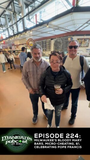 Kathleen Madigan Instagram - Madigan's Pubcast Episode 224: "Milwaukee's Bloody Mary Bars, Micro-Cheating, & Celebrating Pope Francis."

The Pub is open for Ep224 of @madiganspubcast 🍻

This week we shoot an Amazon Special 📺, break down the NFL Draft🏈, we navigate "micro-cheating" in relationships🔎, chimpanzees find booze in the wild🐒, & we celebrate the life of Pope Francis👼🏻

Listen Wednesday wherever you get your podcasts or watch on YouTube 📺.

#madiganspubcast #kathleenmadigan #huntingbigfoot #snoopdogg  #popefrancis #marthastewart #draftkings #bucees #tacobell #huntingbigfoot #daydrinking #pickleball #standup #standupcomedy