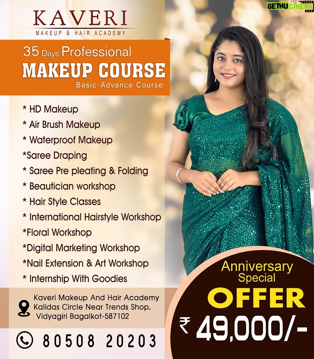 Kaveri Bagalkote - 2.6K Likes - Anniversary special offer
Fees 49,000
Next batch start’s from may 20th
This offer only applicable for this batch only
Poster edited by : @patilartclicksmdl
#kaveribagalkote #makeupartist