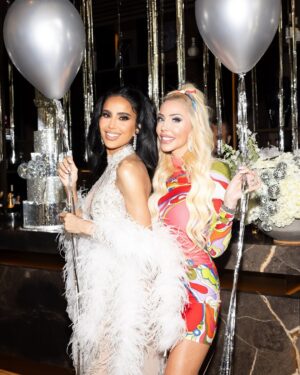 Lilly Ghalichi Instagram - Peace, Love and Pucci 🪩 a look inside at some of my beautiful friends at the Pucci Disco🕺
🪩 It was so special to have my daughter there for the first time! I love that she’s becoming my best friend.

Event: @detailsbyhaleh 
Dress: @waltercollection 
Flowers: @dushanflowers 
Cake: @maisondelafork 
Custom Signs: @glamsignia 
Photos: @victoriasirakovaphotographer