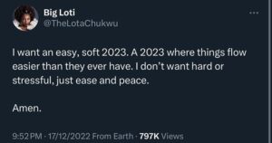 Lota Chukwu Instagram - My 2023 prayer worked so well, I had to do it again in 2024. ❤️