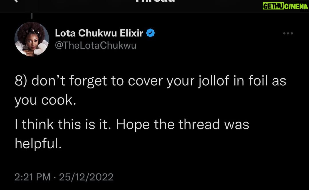 Lota Chukwu - 14.1K Likes - The only thing I enjoy more than learning is teaching… so here y’all go! You welcome.
Also, merry Christmas.